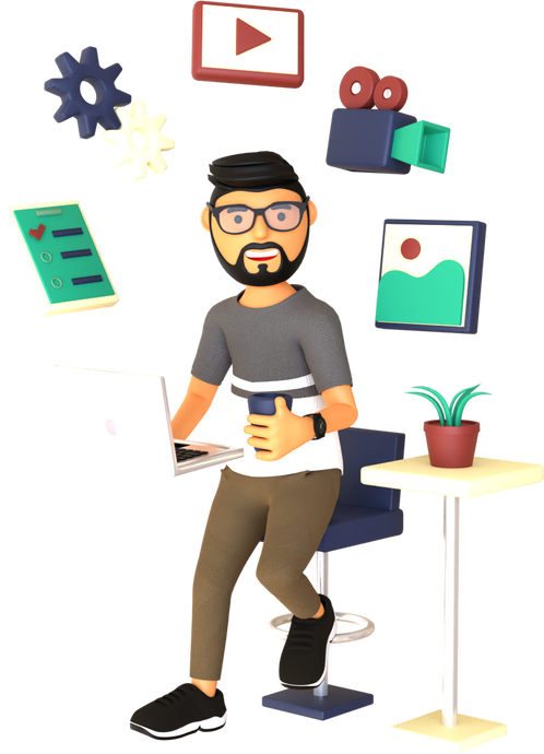 Content Creator 3D illustration